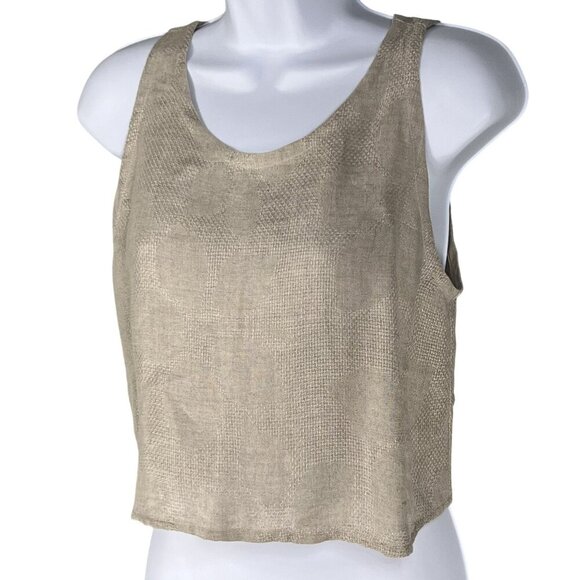 Francesca NWT Womens S 100% Linen Sleeveless Tie Back Tank Top Italy Made Beachy - Picture 2 of 14